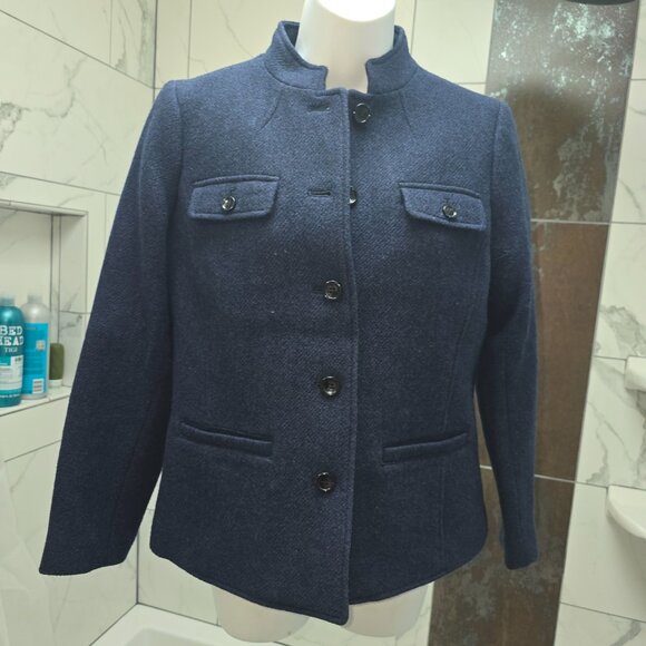 NWT Talbots Navy Blue Wool Blazer / Jacket  6P - Picture 1 of 9